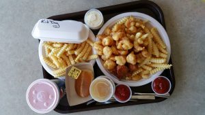 Friend seafood platter at the Clambake