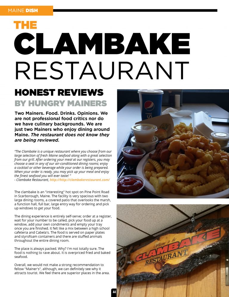 Lunch at the Clambake Restaurant Mainers Magazine